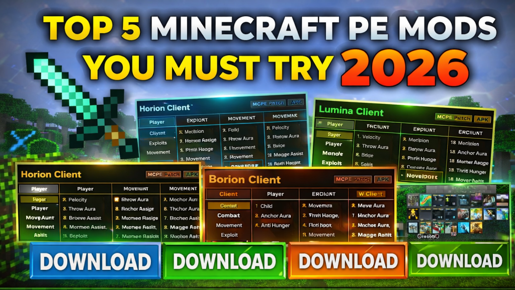 Top 5 Minecraft PE Mods You Must Try in 2026